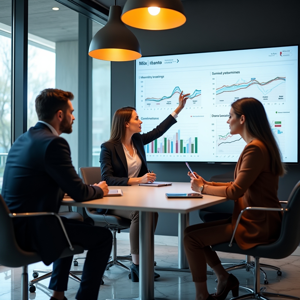 Sesiune lunară de revizuire a datelor și interpretare cu echipa de management